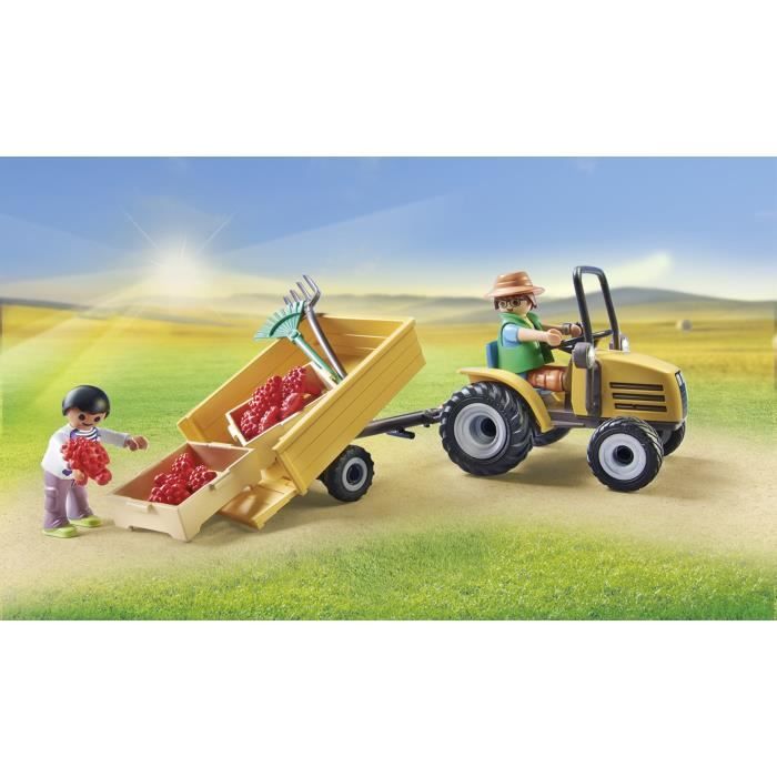 PLAYMOBIL 71442 Fermier avec tracteur et citerne, Country la vie a la ferme, 117 pieces, Des 4 ans