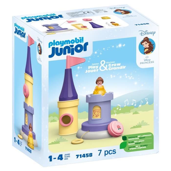 PLAYMOBIL Junior 71458 Belle, Tourelle avec musique, Disney, Des 12 mois