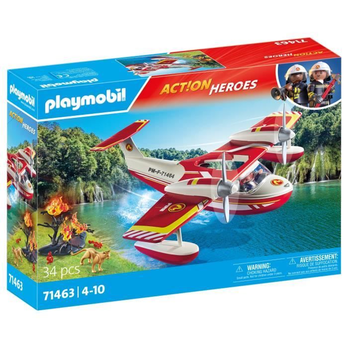 PLAYMOBIL 71463 Hydravion avec pompier - Action Heroes - Les pompiers - Des 4 ans