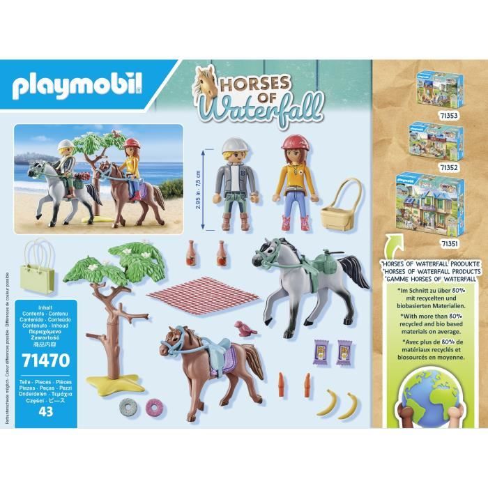 PLAYMOBIL 71470 Amélia et Ben avec chevaux - Horses of Waterfall - 2 personnages et 2 chevaux - Des 4 ans