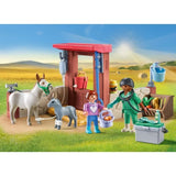 PLAYMOBIL 71471 Vétérinaire avec animaux de la ferme, Country la ferme, 55 pieces, Des 4 ans