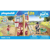 PLAYMOBIL 71475 Charpentier avec tourelle de jeu - My Life - 58 pieces - Jeu de rôle créatif