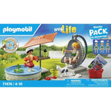 PLAYMOBIL 71476 StarterPack Maman et enfant avec fauteuil suspendu, My Life, 29 pieces, Des 4 ans