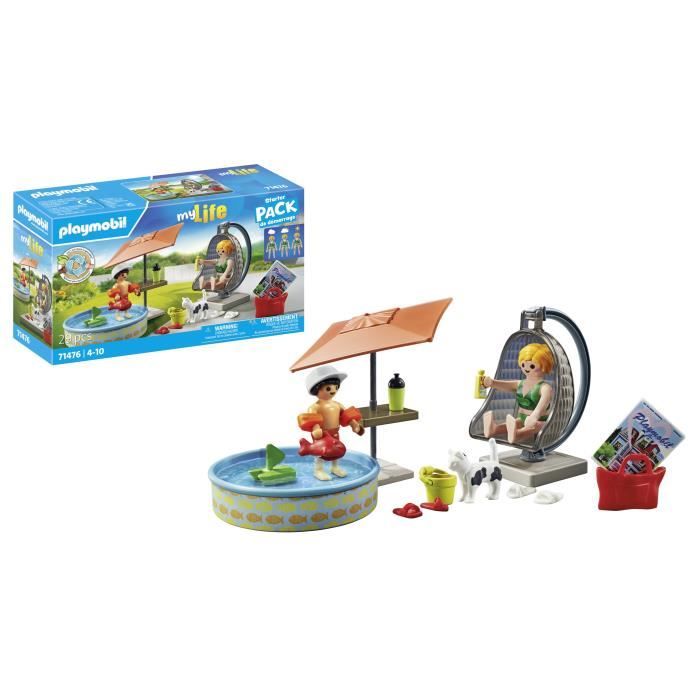 PLAYMOBIL 71476 StarterPack Maman et enfant avec fauteuil suspendu, My Life, 29 pieces, Des 4 ans
