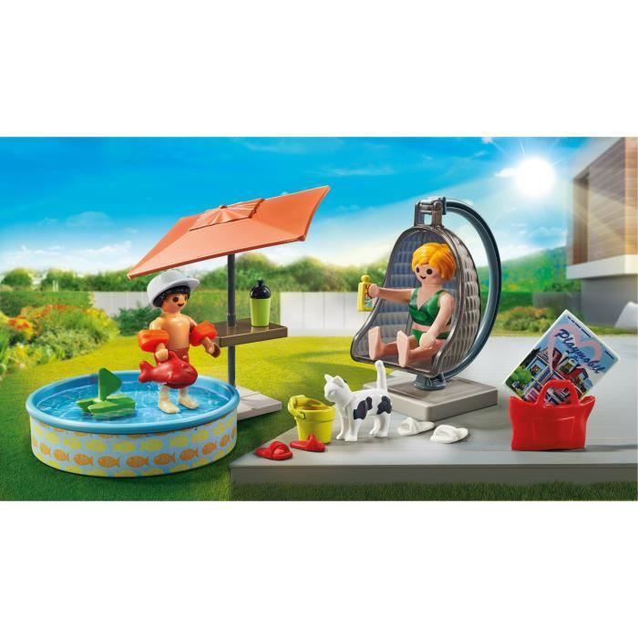 PLAYMOBIL 71476 StarterPack Maman et enfant avec fauteuil suspendu, My Life, 29 pieces, Des 4 ans