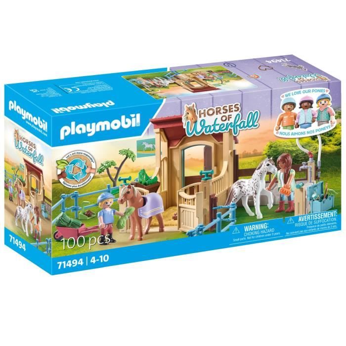 PLAYMOBIL 71494 Cavalieres avec box et poneys - Horses of Waterfall - Des 4 ans - Jeu de rôle créatif