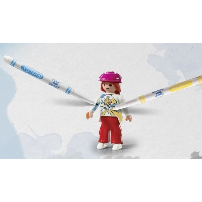 PLAYMOBIL 71515 Skateurs avec rampe, Color, 44 pieces, avec crayons Crayola, Des 6 ans