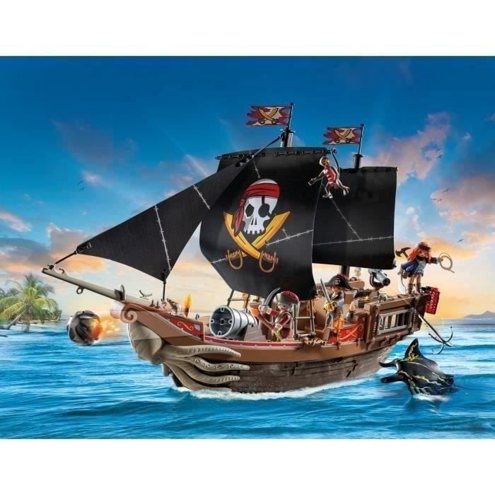 PLAYMOBIL 71530 Bateau pirates, 137 pieces dont 3 personnages, Les Pirates, Jeu de rôle créatif, Des 4 ans