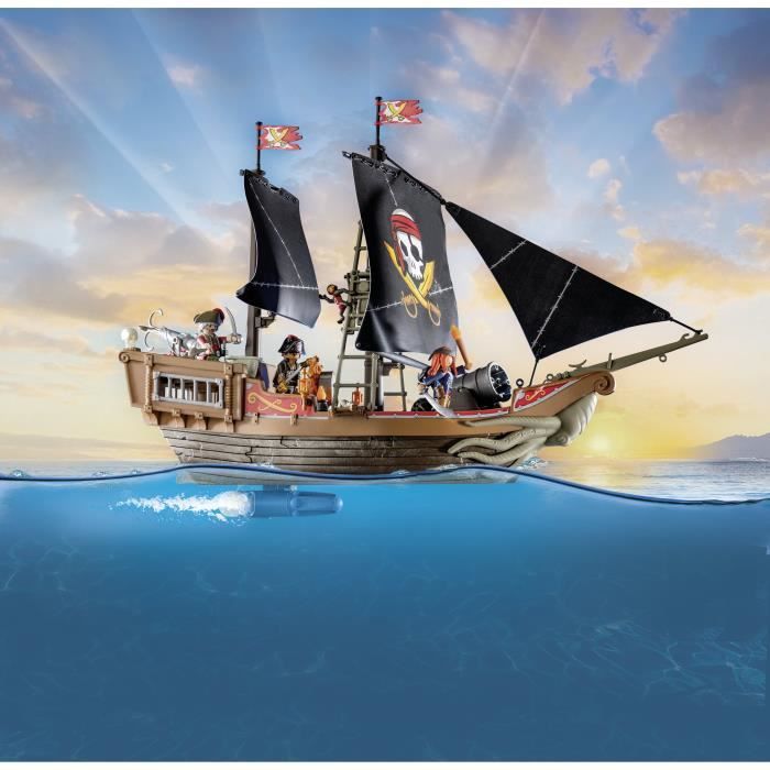 PLAYMOBIL 71530 Bateau pirates, 137 pieces dont 3 personnages, Les Pirates, Jeu de rôle créatif, Des 4 ans