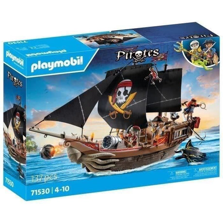 PLAYMOBIL 71530 Bateau pirates, 137 pieces dont 3 personnages, Les Pirates, Jeu de rôle créatif, Des 4 ans