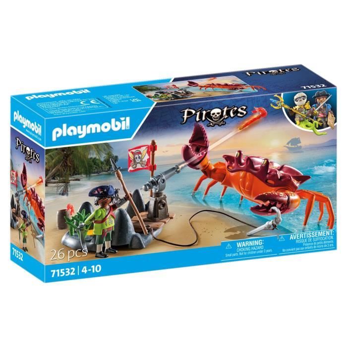 PLAYMOBIL 71532 Pirate et crabe géant, Les Pirates, 26 pieces, Des 4 ans