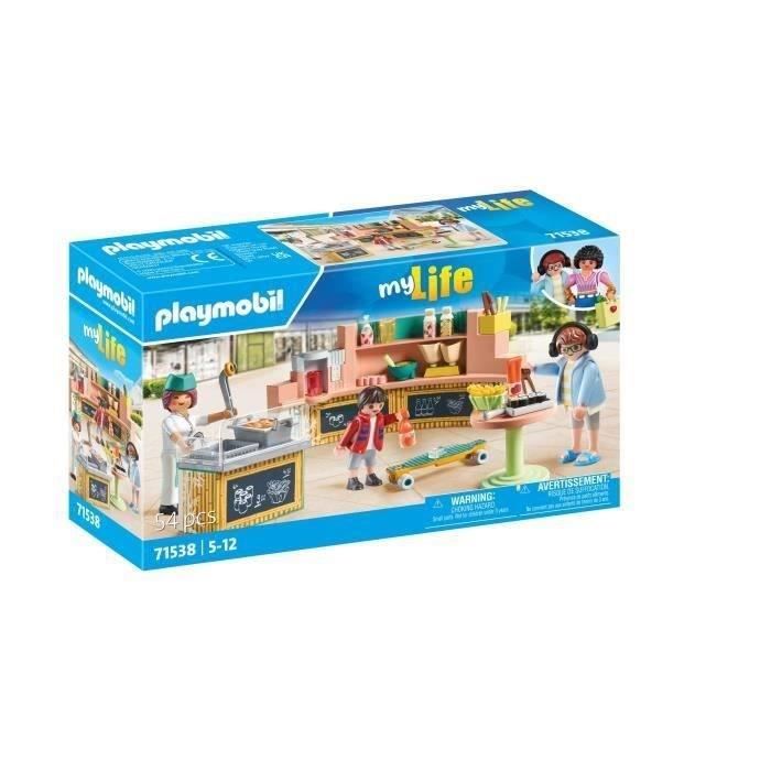 PLAYMOBIL 71538 Stand de restauration rapide, My Life, 54 pieces, Des 5 ans