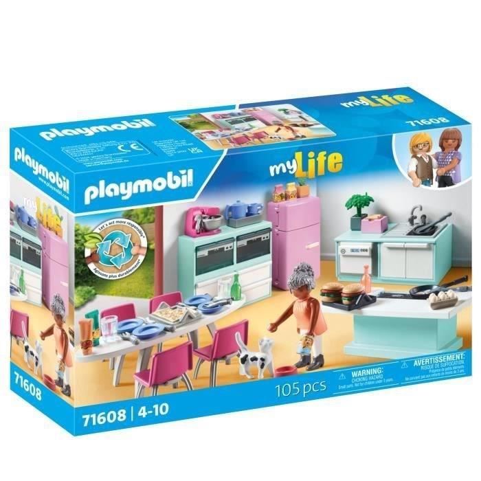 PLAYMOBIL 71608 Cuisine avec ilôt central, My life, Maison d'architecte, 105 pieces, Des 4 ans