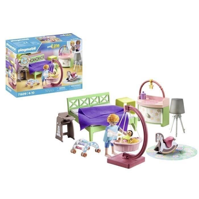 PLAYMOBIL 71609 Chambre de parents avec berceau suspendu, Maison d'architecte, My Life, 50 pieces, Des 4 ans