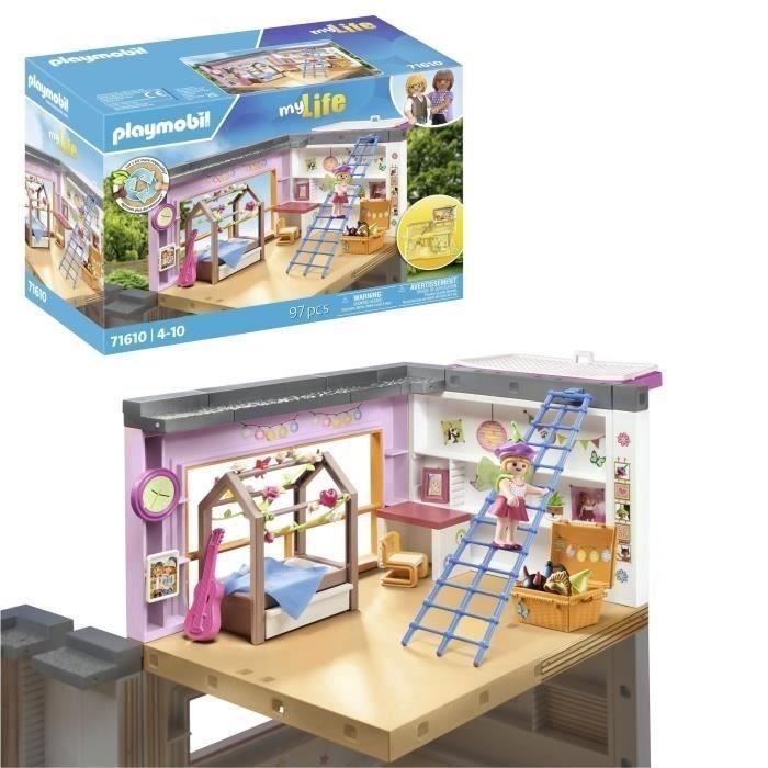 PLAYMOBIL 71610 Chambre d'enfant avec lit cabane, My Life Maison d'architecte, 97 pieces, Des 4 ans
