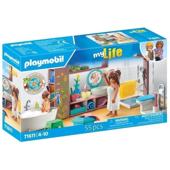 PLAYMOBIL 71611 Salle de bains avec douche et baignoire, My Life, Maison d'architecte, 55 pieces, Des 4 ans