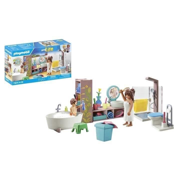 PLAYMOBIL 71611 Salle de bains avec douche et baignoire, My Life, Maison d'architecte, 55 pieces, Des 4 ans