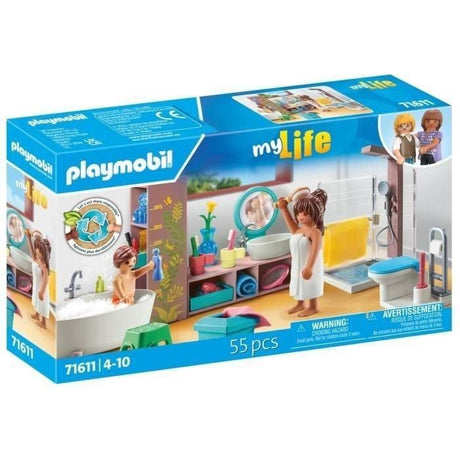 PLAYMOBIL 71611 Salle de bains avec douche et baignoire, My Life, Maison d'architecte, 55 pieces, Des 4 ans