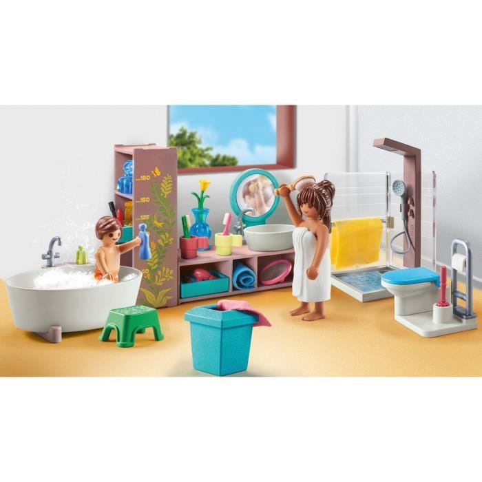 PLAYMOBIL 71611 Salle de bains avec douche et baignoire, My Life, Maison d'architecte, 55 pieces, Des 4 ans