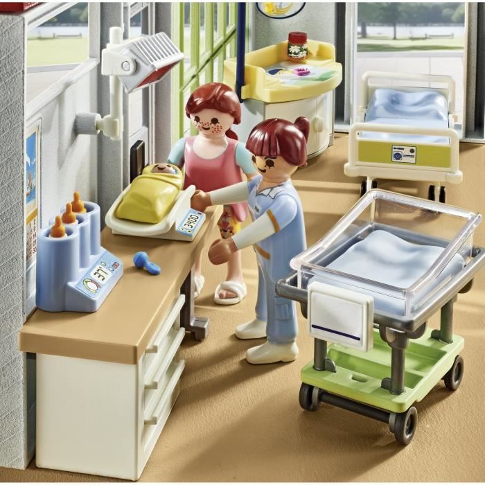 PLAYMOBIL 71616 Chambre de maternité, City Life, L'hôpital, Piece compatible avec l'hôpital moderne (71615), 62 pieces, Des 4 ans