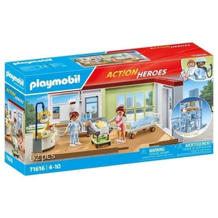 PLAYMOBIL 71616 Chambre de maternité, City Life, L'hôpital, Piece compatible avec l'hôpital moderne (71615), 62 pieces, Des 4 ans