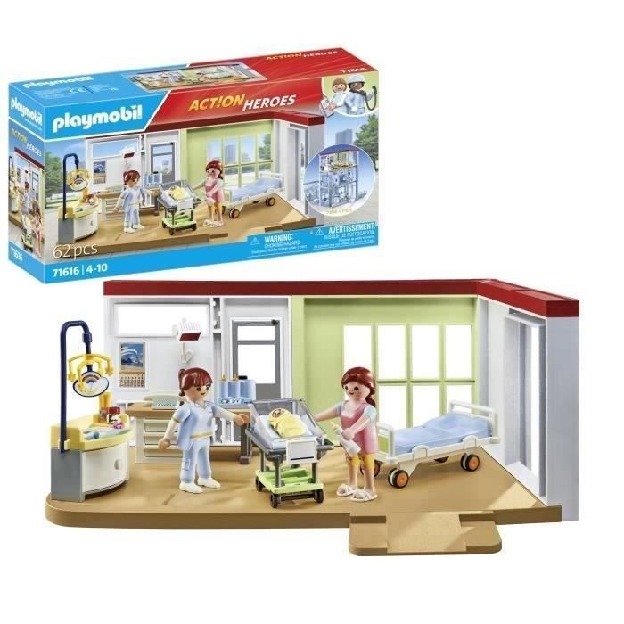 PLAYMOBIL 71616 Chambre de maternité, City Life, L'hôpital, Piece compatible avec l'hôpital moderne (71615), 62 pieces, Des 4 ans