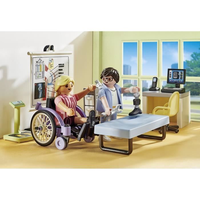 PLAYMOBIL 71617 Atelier de kinésithérapie, L'hôpital, Action Heroes, 69 pieces, Des 4 ans