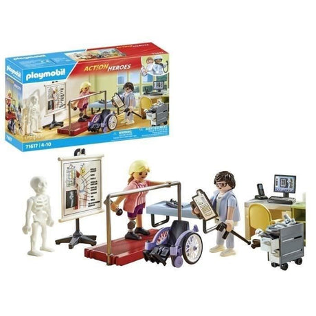 PLAYMOBIL 71617 Atelier de kinésithérapie, L'hôpital, Action Heroes, 69 pieces, Des 4 ans
