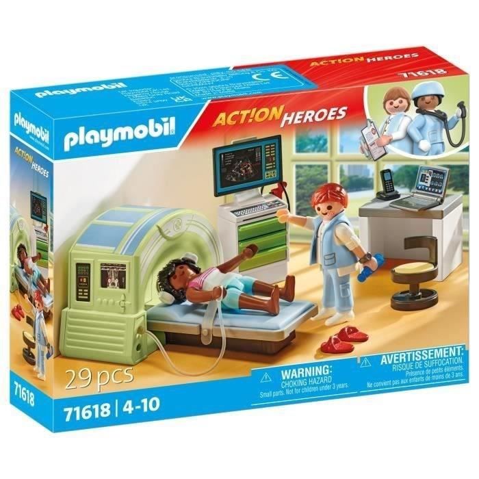 PLAYMOBIL 71618 Scanner médical avec patiente, City Life, L'Hôpital, 29 pieces, Des 4 ans