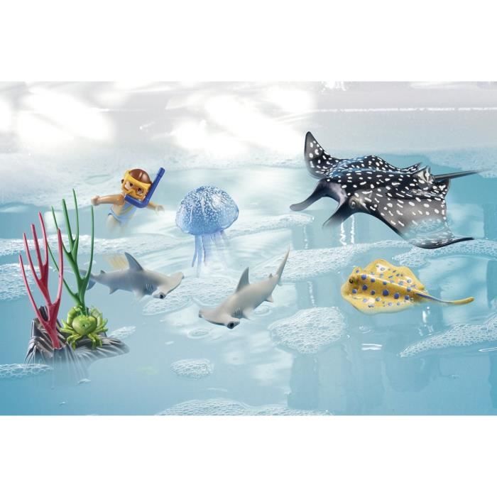 PLAYMOBIL 71623 Bateau de surveillance des récifs coralliens, 67 pieces, Des 4 ans