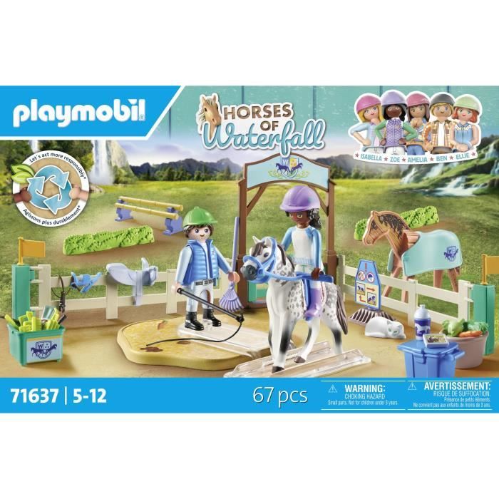 PLAYMOBIL 71637 Arene d'équitation, Horses of Waterfall, 67 pieces, Des 5 ans