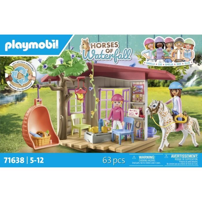 PLAYMOBIL 71638 Espace détente cavalieres, Horses of Waterfall, 63 pieces, Des 4 ans