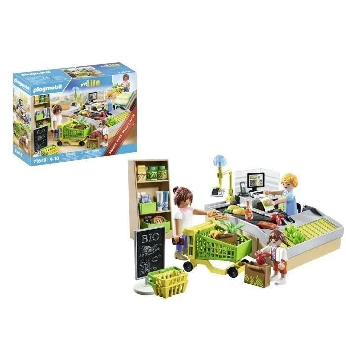 PLAYMOBIL 71648 Caisse de paiement supermarché, My Life le shopping, Promo Pack, 65 pieces, Des 4 ans