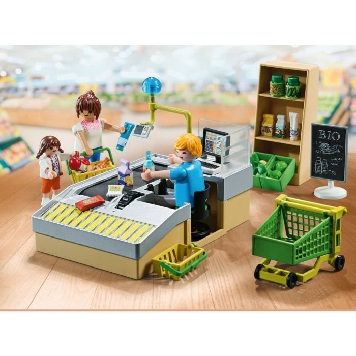 PLAYMOBIL 71648 Caisse de paiement supermarché, My Life le shopping, Promo Pack, 65 pieces, Des 4 ans