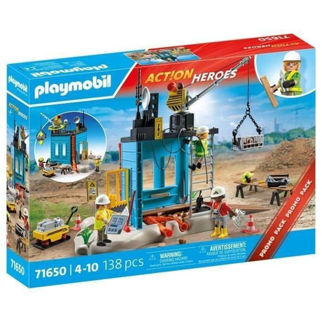 PLAYMOBIL 71650 Ouvriers et chantier, My Life la construction, 138 pieces, Promo Pack, Des 4 ans