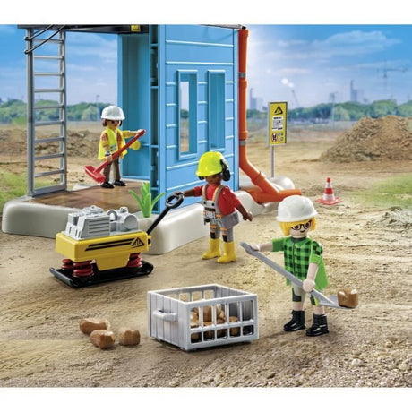 PLAYMOBIL 71650 Ouvriers et chantier, My Life la construction, 138 pieces, Promo Pack, Des 4 ans