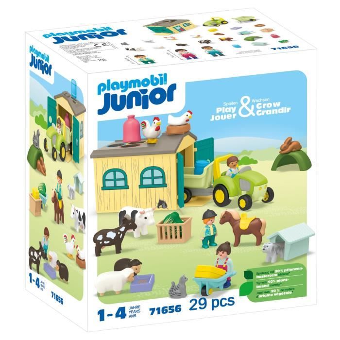 PLAYMOBIL Junior 71656 Ferme tracteur et animaux, personnages, Pour bébé et enfant, Des 18 mois