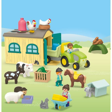 PLAYMOBIL Junior 71656 Ferme tracteur et animaux, personnages, Pour bébé et enfant, Des 18 mois