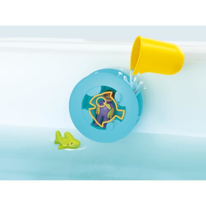 PLAYMOBIL Junior 71688 Roue aquatique avec bébé requin, Jouet pour le bain, Des 12 mois