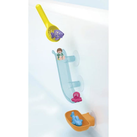 PLAYMOBIL Junior 71689 Toboggan aquatique et animaux marins, Jouet pour le bain, Des 18 mois