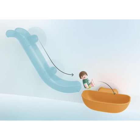 PLAYMOBIL Junior 71689 Toboggan aquatique et animaux marins, Jouet pour le bain, Des 18 mois