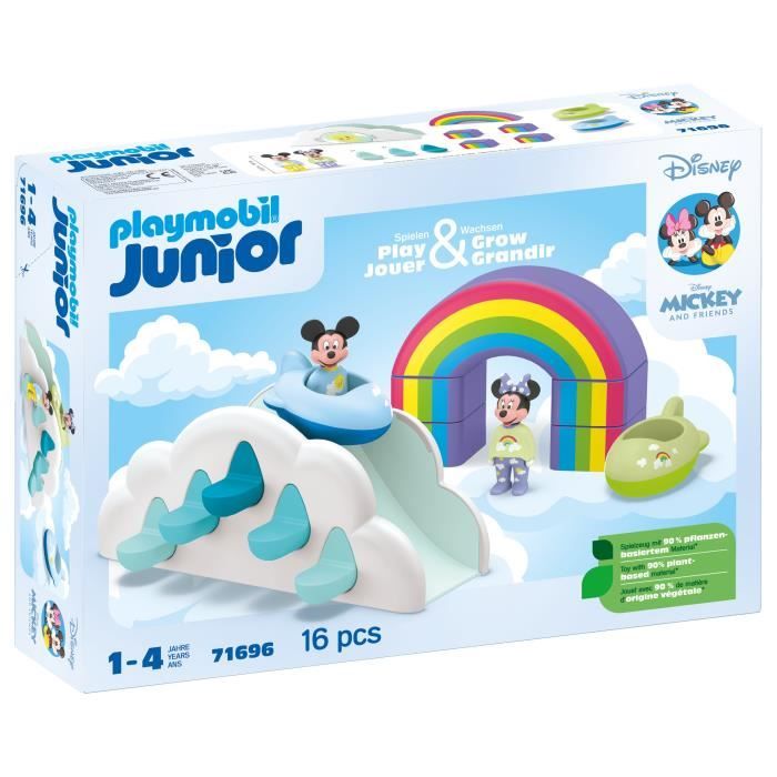 PLAYMOBIL Junior 71696 Maison des nuages de Mickey et Minnie, Junior & Disney, Des 12 mois