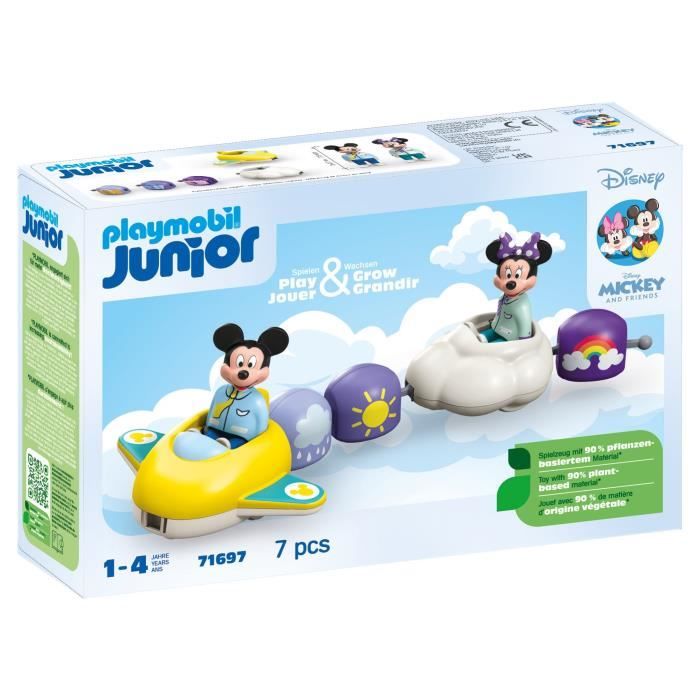 PLAYMOBIL Junior 71697 Train des nuages de Mickey et Minnie, Junior & Disney, Comprend Minnie, Mickey, Des 12 mois