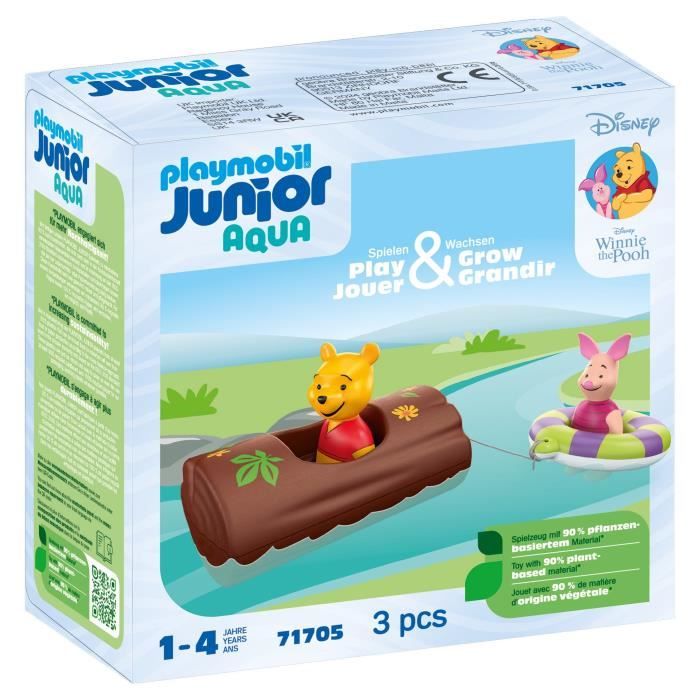 PLAYMOBIL Junior 71705 Winnie et Porcinet, Flotte dans l'eau, Jouet pour le bain, Junior & Disney, Des 12 mois