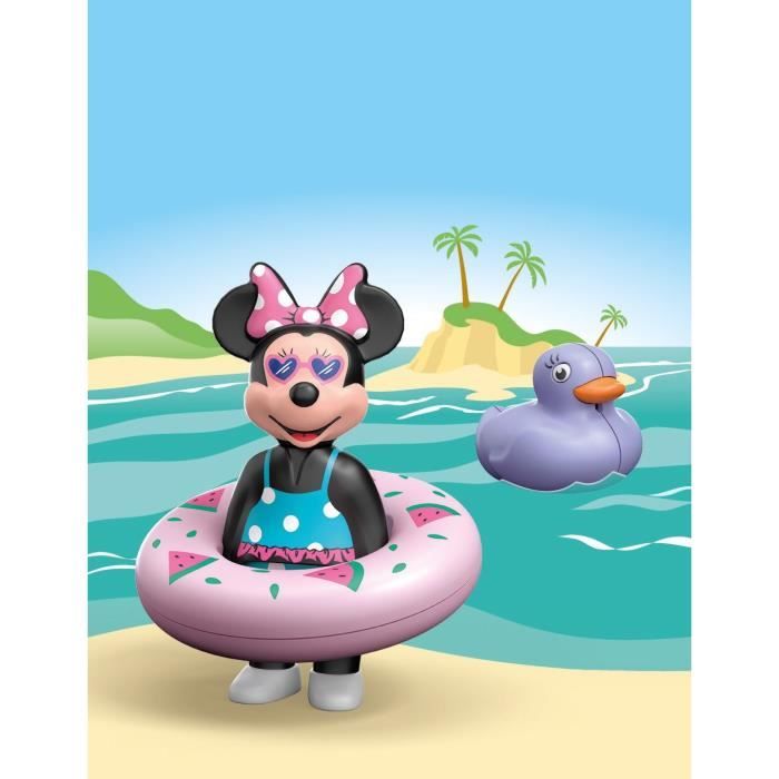 PLAYMOBIL Junior 71706 Minnie avec bouée, Flotte dans l'eau, Jouet pour le bain, Junior & Disney, Des 12 mois