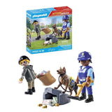 PLAYMOBIL 71731 Policier chien de recherche et voleur, Action Heroes, Les policiers, 27 pieces, Des 4 ans