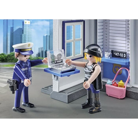PLAYMOBIL 71733 Salle d'interrogatoire police, relevé d'empreintes, Action Heroes, Les policiers, 38 pieces, Des 4 ans