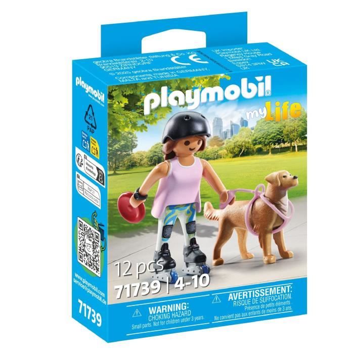 PLAYMOBIL 71739 Jeune fille rolleuse avec Retriever