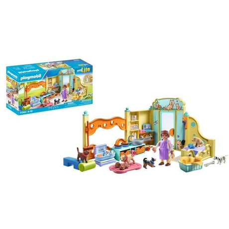 PLAYMOBIL 71743 Centre de soin canin avec 8 chiens et soigneur, My Life, 94 pieces, Des 4 ans