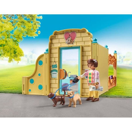 PLAYMOBIL 71743 Centre de soin canin avec 8 chiens et soigneur, My Life, 94 pieces, Des 4 ans